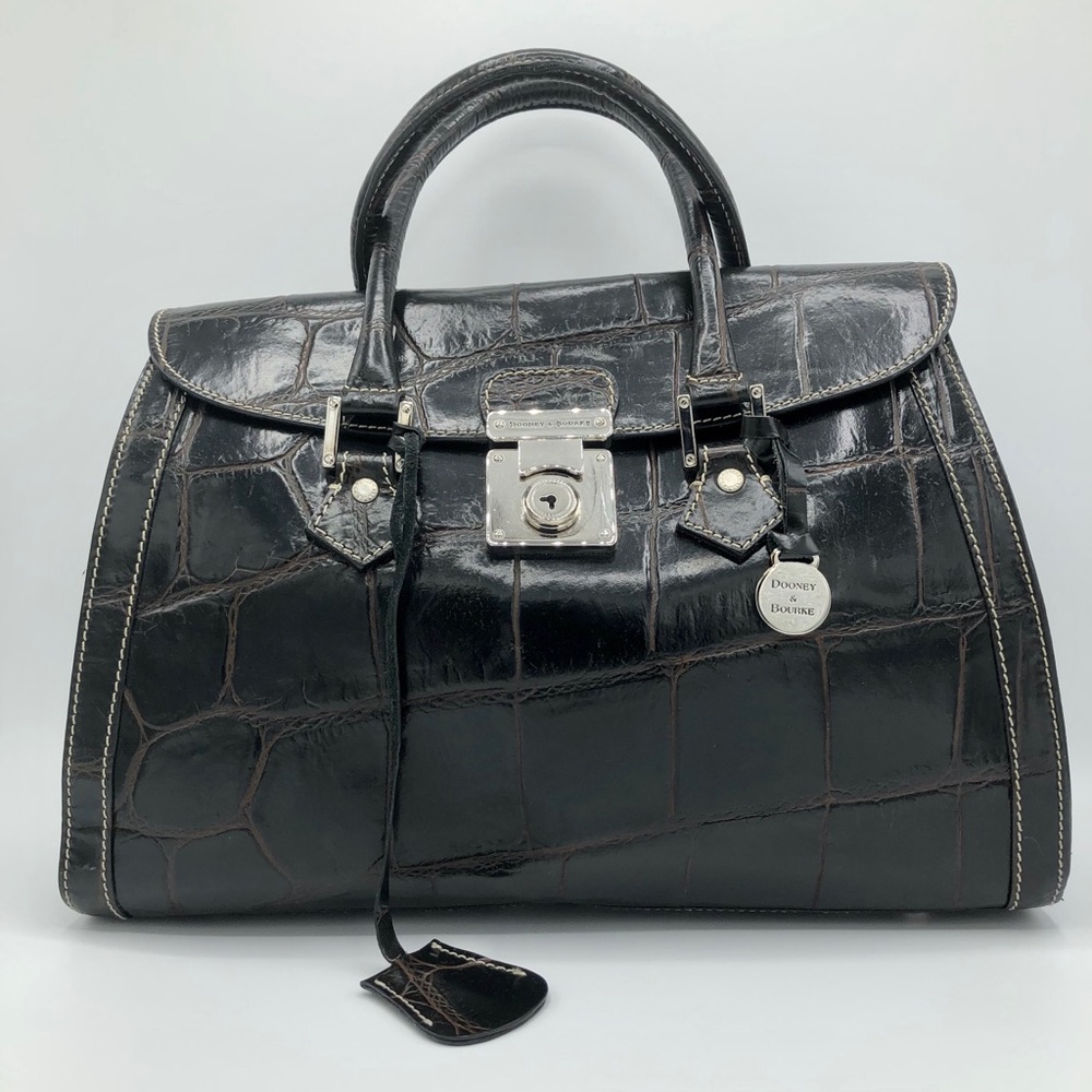 Crocodile Embossed Leather Bag